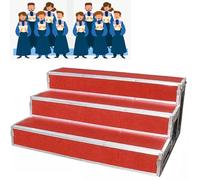 3-Level Choir Risers with Non-slip Steps, Movable Stage Ladder for Classroom and Church, High Weight Capacity