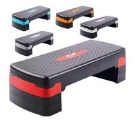 (3 Level Fitness Stepper for Aerobics, Cardio, Weights, Yoga, DVD Workout Adjustable Blocks 2-5 (10, 15, 20, 25 & 30 CM)) Aerobic Stepper Fitness Excercise Step for Home