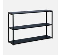 3-Level Industrial Metal Shelving Unit Black - Sweeek