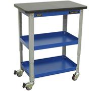 3 Level Industrial Workshop Trolley - 300kg Capacity - Adjustable Height