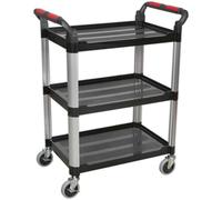 3 Level Wheeled Composite Workshop Trolley - 750 x 460 x 980mm - 40kg Per Shelf