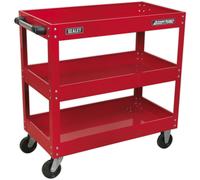 3 Level Workshop Trolley - 50kg Per Shelf - 840 x 405 x 810mm - Large Castors
