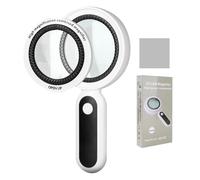 3 Levels Magnifying Glass with Light, Handheld 10×30× Reading Magnifying Glass with 21 LED Double Lenses for Seniors and Low Vision, Ideal for Reading Jewelry Observation and Crafts
