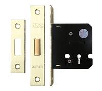 3 Lever Dead Lock - 2.5" - Electro Brass