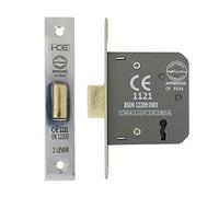 3 Lever Dead Lock Fire Rated BS Standard CE Fire Rated 63 mm Nickel Plated