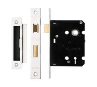 3 Lever SASH Lock 64mm or 76mm - Various Finishes from Ironmongery Hardware Online (Polished Stainless Steel, 76mm)