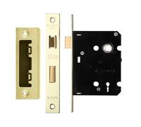 3 Lever SASH Lock 64mm or 76mm - Various Finishes from Ironmongery Hardware Online (PVD Brass, 64mm)