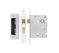 3 Lever SASH Lock 64mm or 76mm - Various Finishes from Ironmongery Hardware Online (Satin Stainless Steel, 64mm)