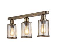 Searchlight Pipes 3 Light Semi-Flush Ceiling Light - Antique Brass