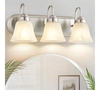 3 Light Bathroom Vanity Lights, Bathroom Light Fixtures Over Mirror, Modern Lighting Fixtures Brushed Nickel Wall Lamp Vanity Lights Apply for Mirror Living Room Cabinet Bedroom, Bulb Not Included