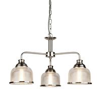 Searchlight 1683-3SS Bistro II 3 Light Ceiling Pendant Light, satin silver