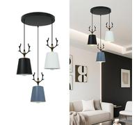 3-Light Chandeliers Ceiling Lights,Deer Antler Design Pendant Light Fittings Ceilings,Adjustable Height Hanging Lights for Dining Rooms Living Room,E27 Base,Unique Home Decor Lighting