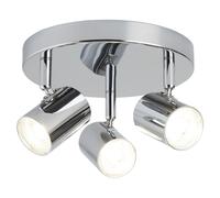 LED Chrome Modern 3 Lamp Round Plate Cylinder Head Spotlight 260mm