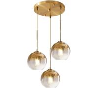 3 Light Glass Pendant Light Fixture Modern Chandelier Gold Gradient Glass Cluster Pendant Light Stairwell Vintage Ceiling Hanging Lamp For Kitchen Island Dining Room Bedroom Farmhouse