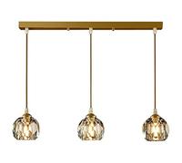 3-Light Gold Brass Ceiling Pendant Light Scandinavian Restaurant Chandeliers Fixtures Modern Linear Pendant Hanging Lamp for Bedroom Made in China