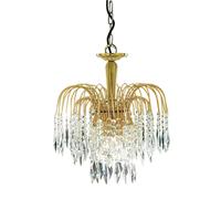 3 Light Gold Plated Waterfall Crystal Chandelier