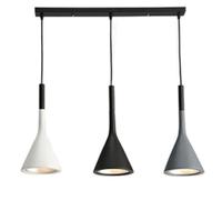 3 Light Macaron Color Ceiling Light Scandinavian Style Led Pendant Lamp Fixture Horn Shape Aluminum Hanging Light Contemporary Industrial Lighting for Dining Room Breakfast Bar Party Decor