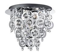 Flush Ceiling Light With Chrome Rings And Acrylic Inserts