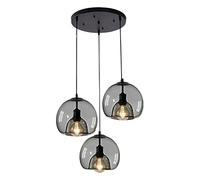 3-Light Nordic Restaurant Pendant Light fixtures with Amber Modern Globe Glass Hanging Chandelier Light fixtures Industrial Adjustable Lighting fixtures Ceiling Made in China