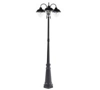 3 Light Outdoor Lamp Post Black BANKA