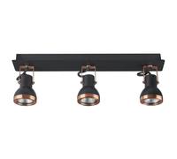 Beliani 3 Light Spotlight Baro Adjustable Metal Black, Black