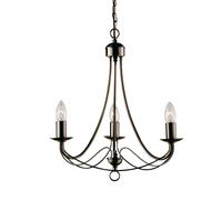 Netlighting Maypole 3 Light Multi Arm Ceiling Pendant Antique Brass, E14