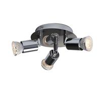 3-Lights Flush Mount Ceiling Light, Chrome Adjustable Multi-Directional Ceiling Light Fixtures, Gu10 Track Lighting Fixtures, Flexibly Rotatable Spotlights for Bedroom Kitchen Hallway Foyer, JYLSSKU