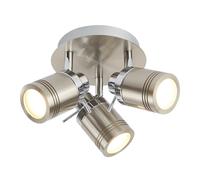 3 Lights LED Satin Silver Finish Bathroom Spot Light Ceiling Fitting Spotlight
