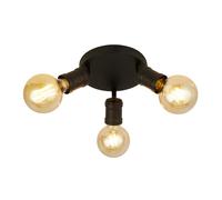 3 Lights Sand Black Metal Finish Ceiling Fitting Adjustable Spot Round Spotlight