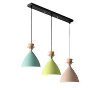 3-Lights Simple Cluster Pendant Light, Restaurant Hanging Lamp, Modern Macarons Lighting Fixtures for Kitchen Island, Bar Counter, Coffee Shop, 1M Suspension Wire Adjustable