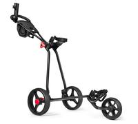 3 Lightweight Wheels Golf Push Cart Folding Trolley Golf Bag Holder