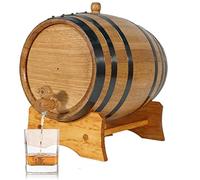 3 Liter Oak Aging Barrel with Stand, Bung and Spigot - Wooden 3L Whiskey Barrels Wine Barrel Decanter For The Home Brewer, Distiller, Wine Maker and Cocktail Aging - Bourbon Barrel Gifts For Men