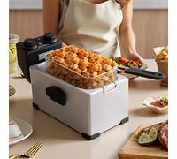 3 Litre Stainless Steel Deep Fat Fryer with Adjustable Temperature Timer 2000W