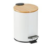 3 Litre Step Pedal Bin Cosmetic Waste Bathroom Bin Removable Inside Bamboo Lid