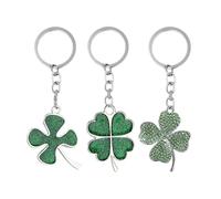 3 Lucky Four-Leaf Clover Keychains, Holiday Blessing Gifts, Beautiful Meaning Pendants, Suitable for Key Storage and Gift Giving.