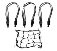 3 Luggage Straps with 1 Mesh Cover, Tension Straps with Hooks, Elastic Luggage Straps, 3 in 1 Luggage Tensioner, Suitable for Bicycle and Motorcycle Luggage Racks