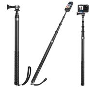 3 m / 300 cm Invisible Selfie Stick for Insta 360 X5 X4 X3 ONE X2 DJI Osmo 360, Carbon Fibre Selfie Stick Long Selfie Stick Monopod with Adapter for GoPro Hero 13 12 11 10 9 Black, Silver