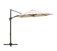 3 m Beach Hanging Umbrella Parasol W/Hand Crank-Beige