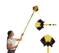 3-M Telescopic Ceiling Duster with Extendable Pole - Long Cobweb Brush with Swivel Head, Angled Bristles for Tight Corners, Skirting Boards, Fans & High Ceilings