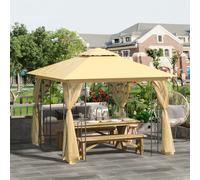 Outsunny 3 x 3m Gazebo Metal Marquee Party Tent Canopy Pavillion w/ mesh sidewall