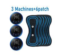 (3 Machine+6 Patch) EMS Neck Massager Rechargeable Cervical Massage Sticker Patch 8 Mode 19 Gears Pulsed Therapy Instrument Tens Muscle Stimulator Pain Relief