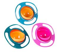 3 Magic Gyro Bowl 17*17*10cm,Magic Feeding Bowl,360 Baby Bowl,360 Rotating Bowl,Magic Bowl,Magic Baby Bowl,Anti Spill Bowl For Toddler,Toddler Bowl Non Spill,360 GiroRotating Bowl (Red+Blue+Green)