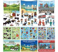 3 Make a Scene Sticker Activity Sets - Farm, Pirates & Emergency Rescue