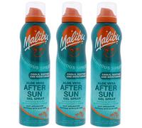 3 Malibu Aerosol Continuous Aftersun Gel Spray with Aloe Vera. Pack Contains 3 Bottles - 175ml Each