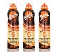 3 Malibu Aerosol Continuous Dry Oil Sprays SPF 6. Pack Contains 3 Bottles - 175ml Each