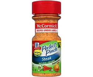 3 McCormick Perfect Pinch Steak Seasoning with NO MSG 110 grams jars