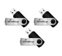 MediaRange MR907 Flexi USB Stick 4GB 15MB/s USB 2.0 black-silver 4 GB