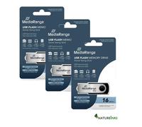 MediaRange MR910 Flexi USB Stick 16GB 18MB/s USB 2.0 black-silver 16 GB