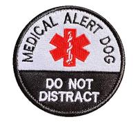 3" Medical Alert Do Not Distract Patch for Service Dog Vests, Tactical Embroidered Hook & Loop Patch Emblem Badge (No Distract)