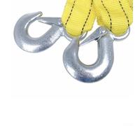 3-meter 3-ton Heavy-duty Nylon Tow Strap with Forged Steel Hooks Safety Latches - High-visibility Yellow Recovery Rope for Cars Suvs and Trucks (UK Compatible)